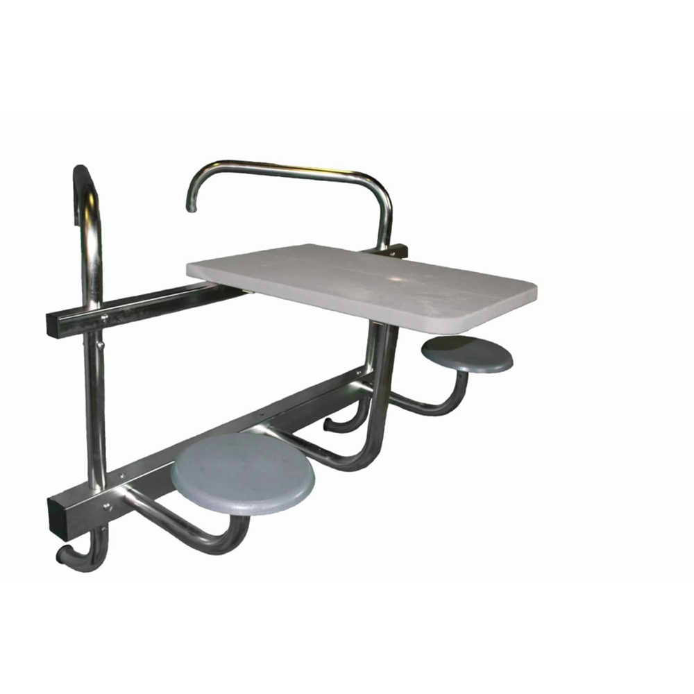 Global 2 Seat High Top Table  Silver Vein  Frame - Granite Gray Top - GPPOTE-2STHT-SV